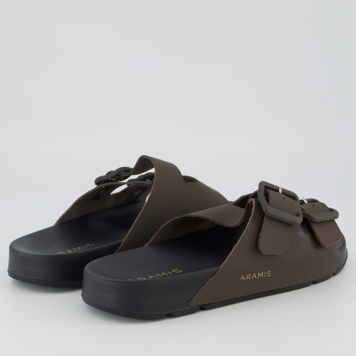 Chinelo Aramis Slide Kansas 2 Preto e Marrom Marrom 4