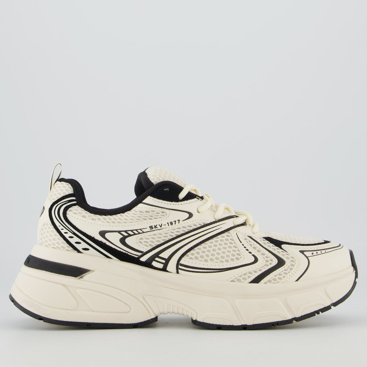 Tênis Via Marte V225 Feminino Off White e Preto