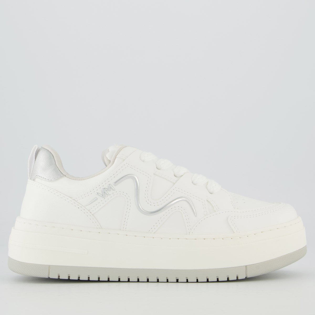 Tênis Via Marte V306 Feminino Branco e Prata