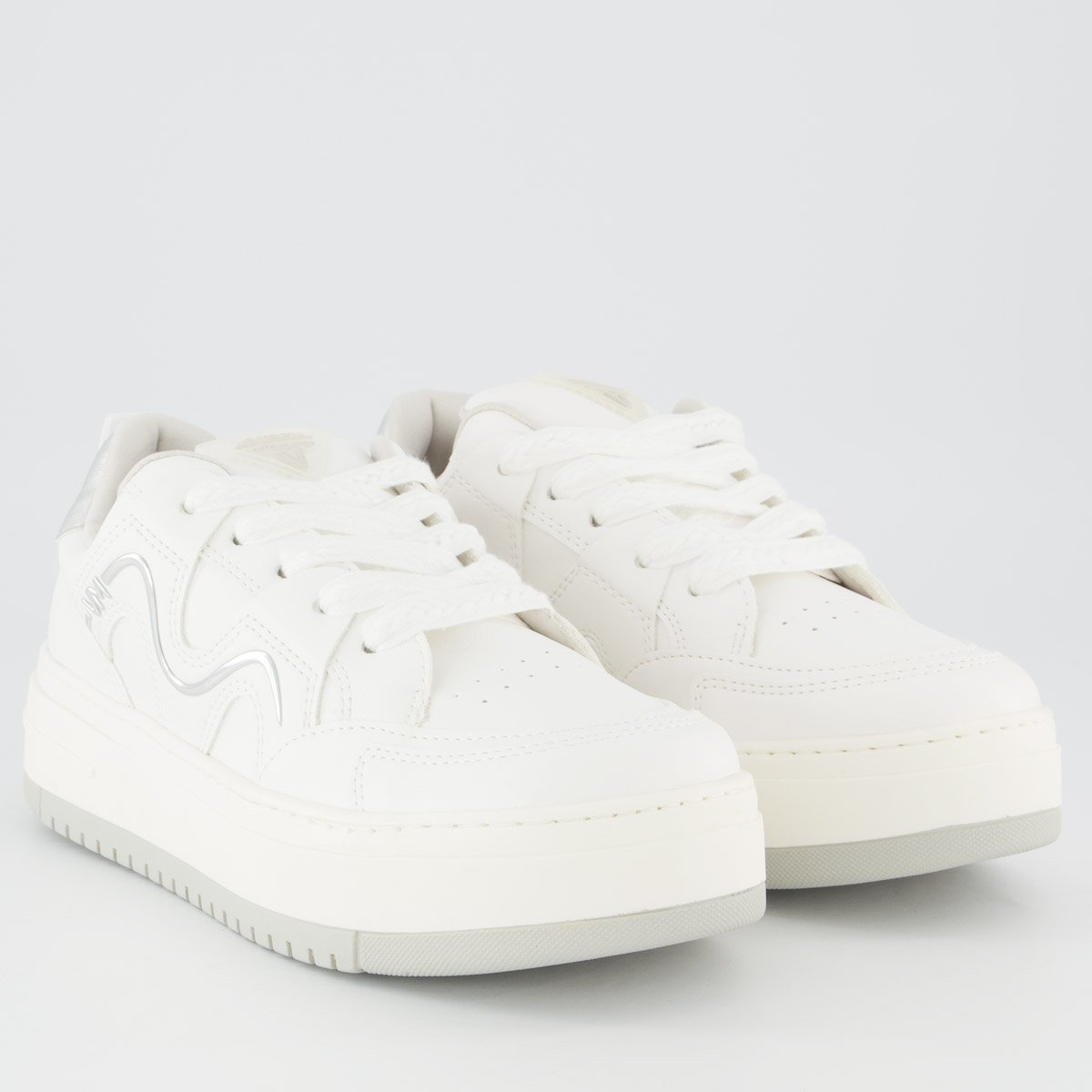 Tênis Via Marte V306 Feminino Branco e Prata Branco/Prata 2