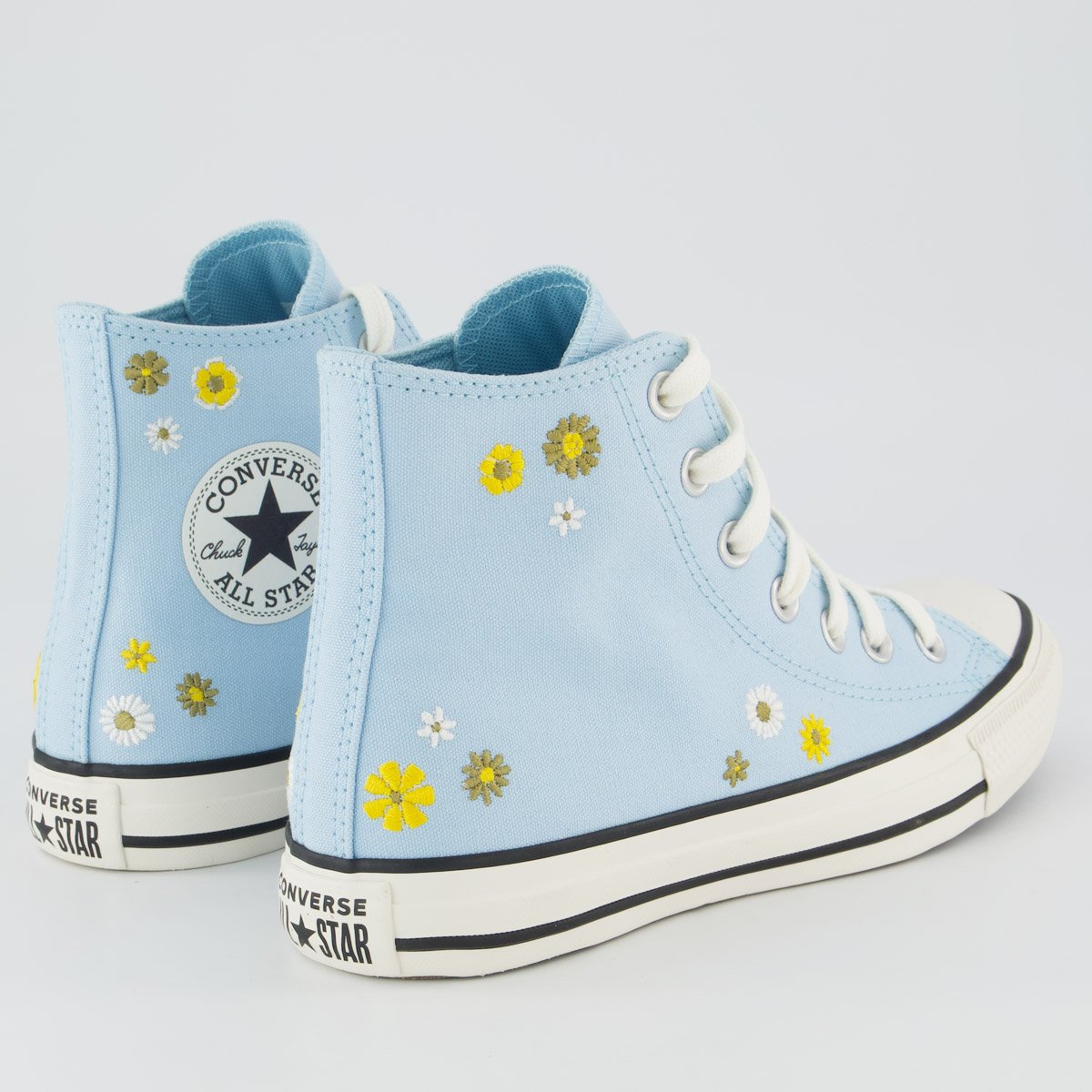 Tênis Converse All Star CK Flores Cano Alto Feminino Azul Azul 3