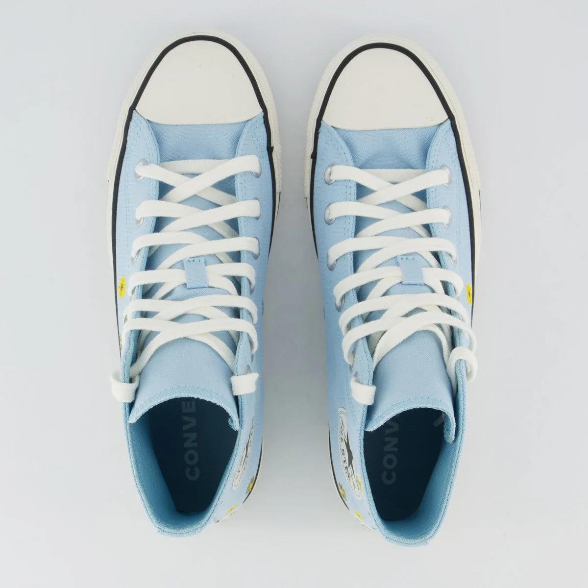 Tênis Converse All Star CK Flores Cano Alto Feminino Azul Azul 4