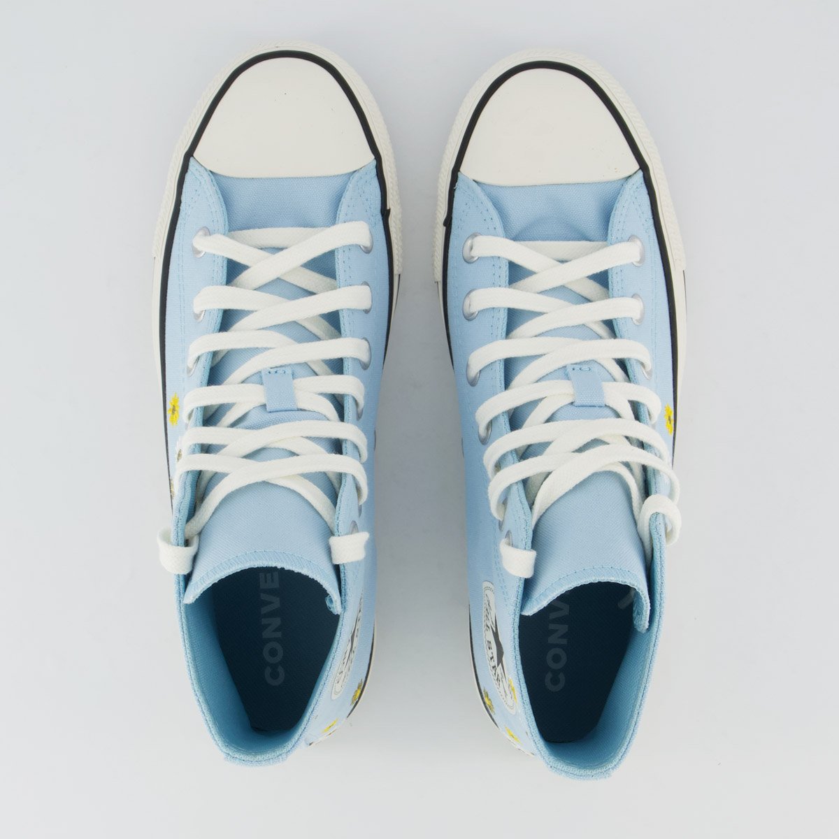 Tênis Converse All Star CK Flores Cano Alto Feminino Azul Azul 4