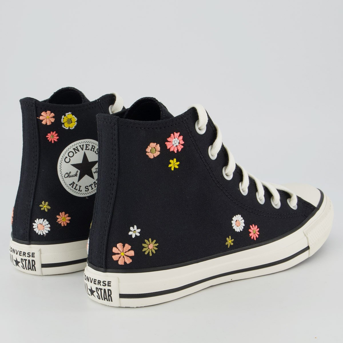 Tênis Converse All Star CK Flores Cano Alto Feminino Preto Preto 3
