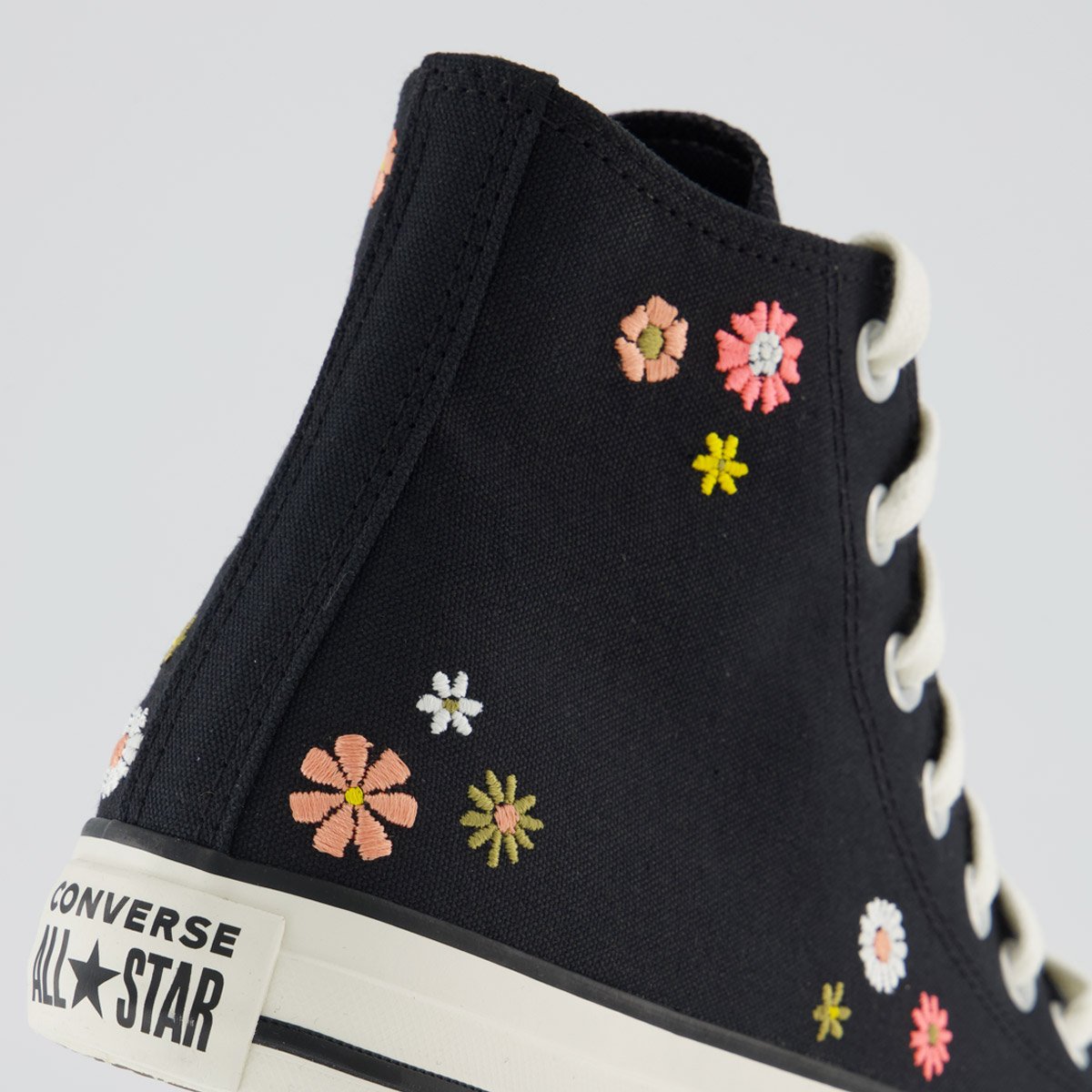 Tênis Converse All Star CK Flores Cano Alto Feminino Preto Preto 6