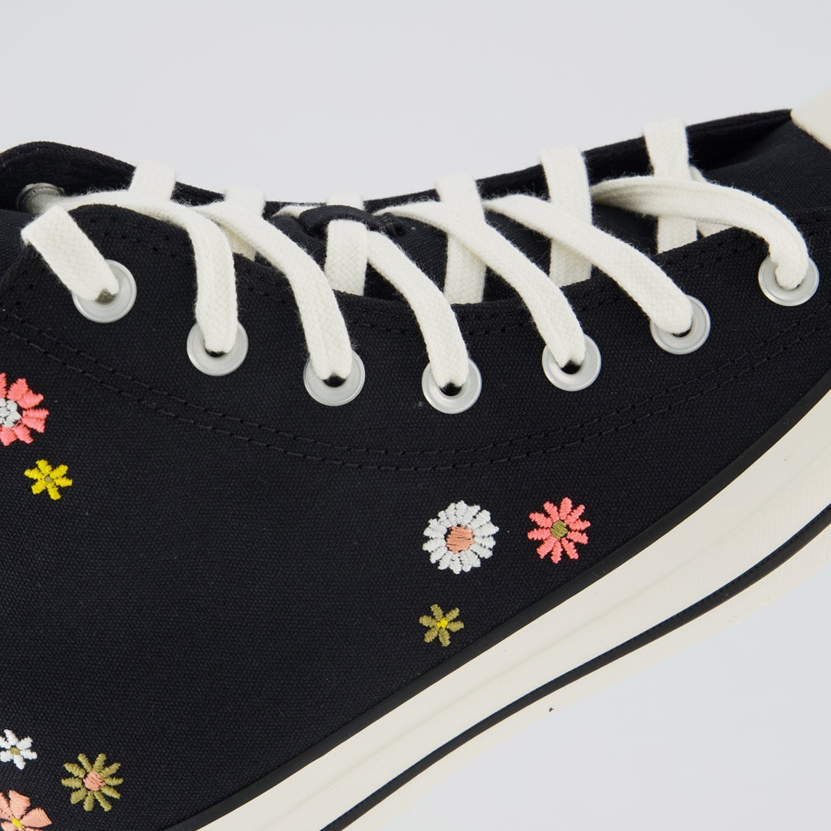 Tênis Converse All Star CK Flores Cano Alto Feminino Preto Preto 7