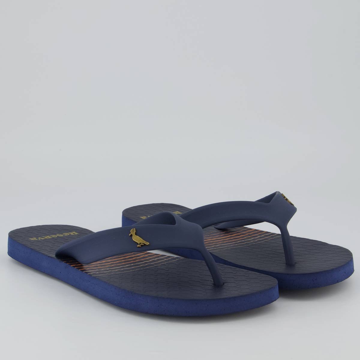 Chinelo Reserva Trancoso Azul Marinho e Laranja Azul Marinho 3