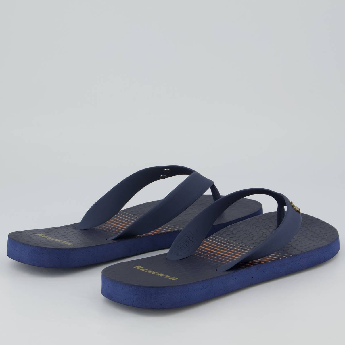 Chinelo Reserva Trancoso Azul Marinho e Laranja Azul Marinho 4