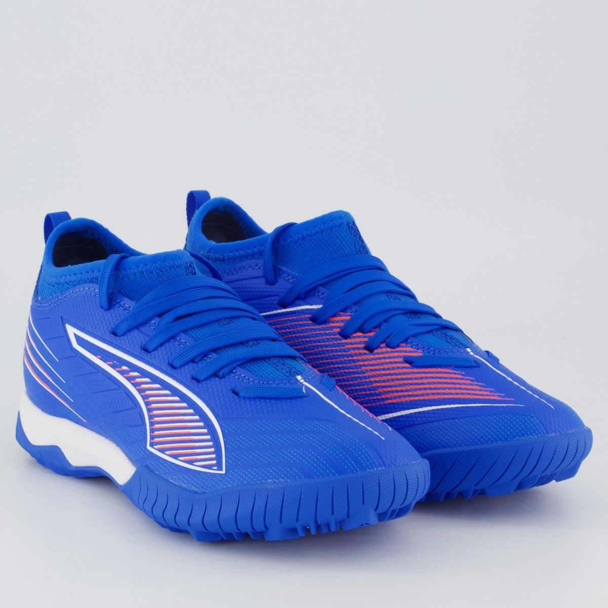 Chuteira Puma Ultra 6 Match IT + MID Society Juvenil Azul e Vermelho Azul 2