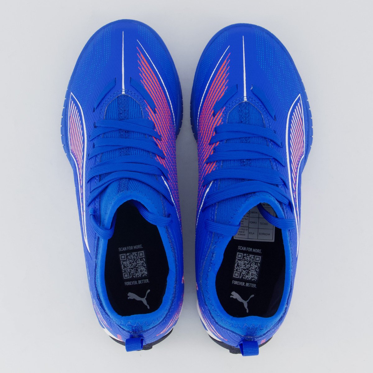 Chuteira Puma Ultra 6 Match IT + MID Society Juvenil Azul e Vermelho Azul 4