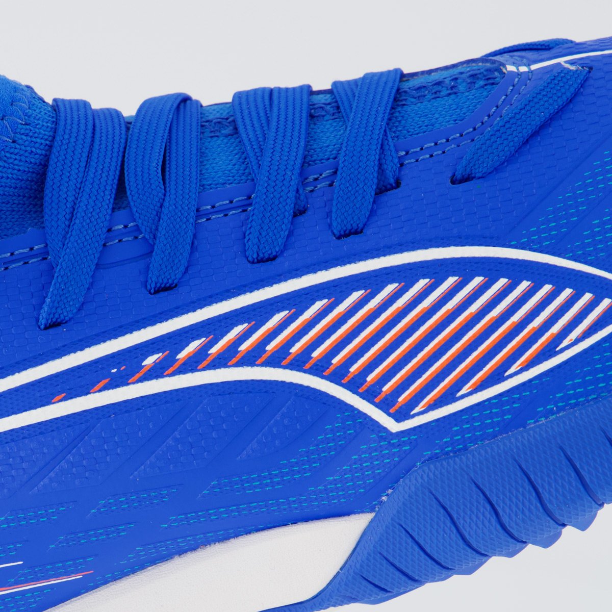 Chuteira Puma Ultra 6 Match IT + MID Society Juvenil Azul e Vermelho Azul 7