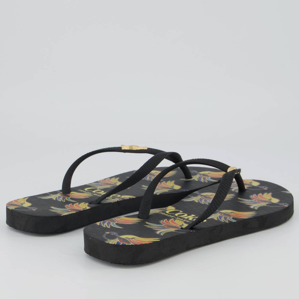 Chinelo Coca Cola Felida Feminino Preto Preto 4