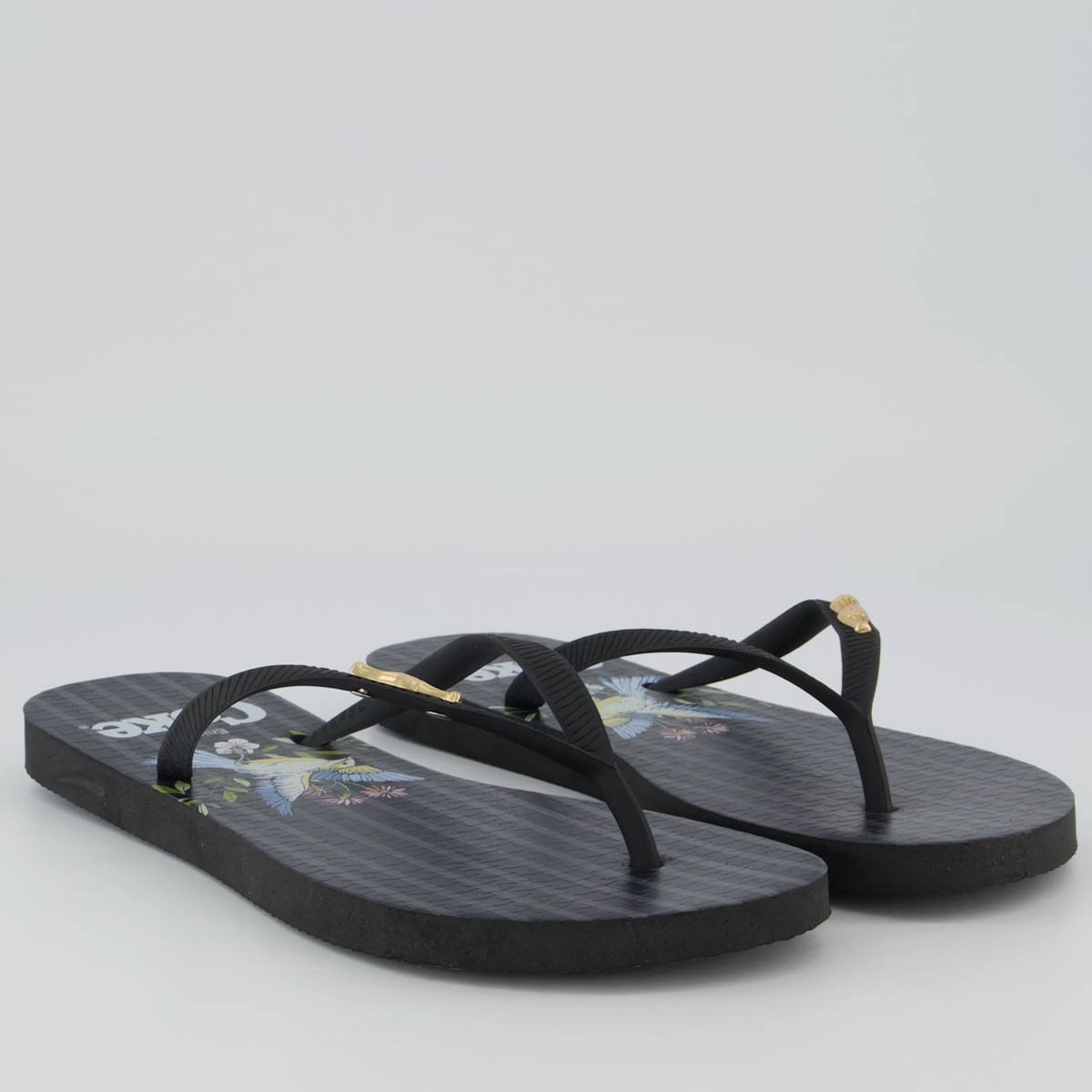 Chinelo Coca Cola Fly Bloom Feminino Preto Preto 3