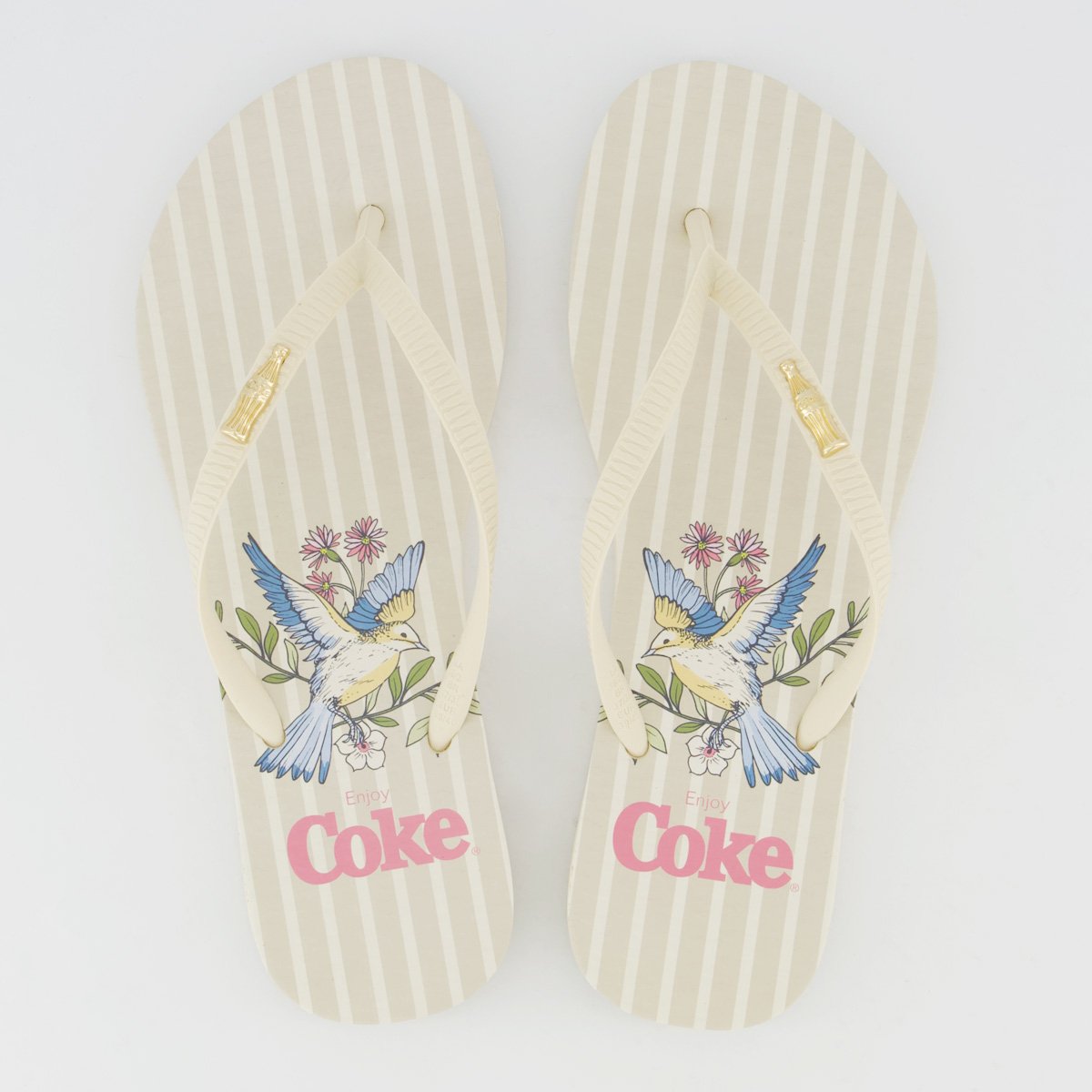 Chinelo Coca Cola Fly Bloom Feminino Off White