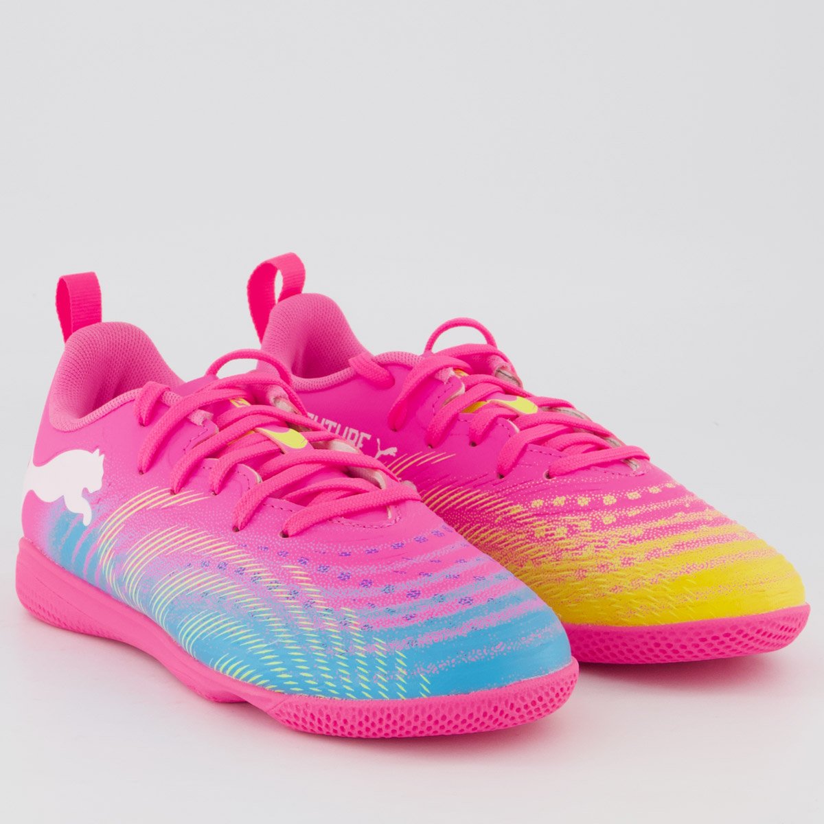 Chuteira Puma Future 9 Play Futsal Rosa Juvenil Rosa 2