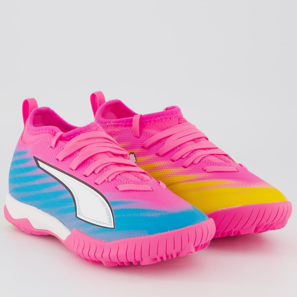 Chuteira Puma Ultra 6 Match Society + Mid Rosa Juvenil Rosa 2