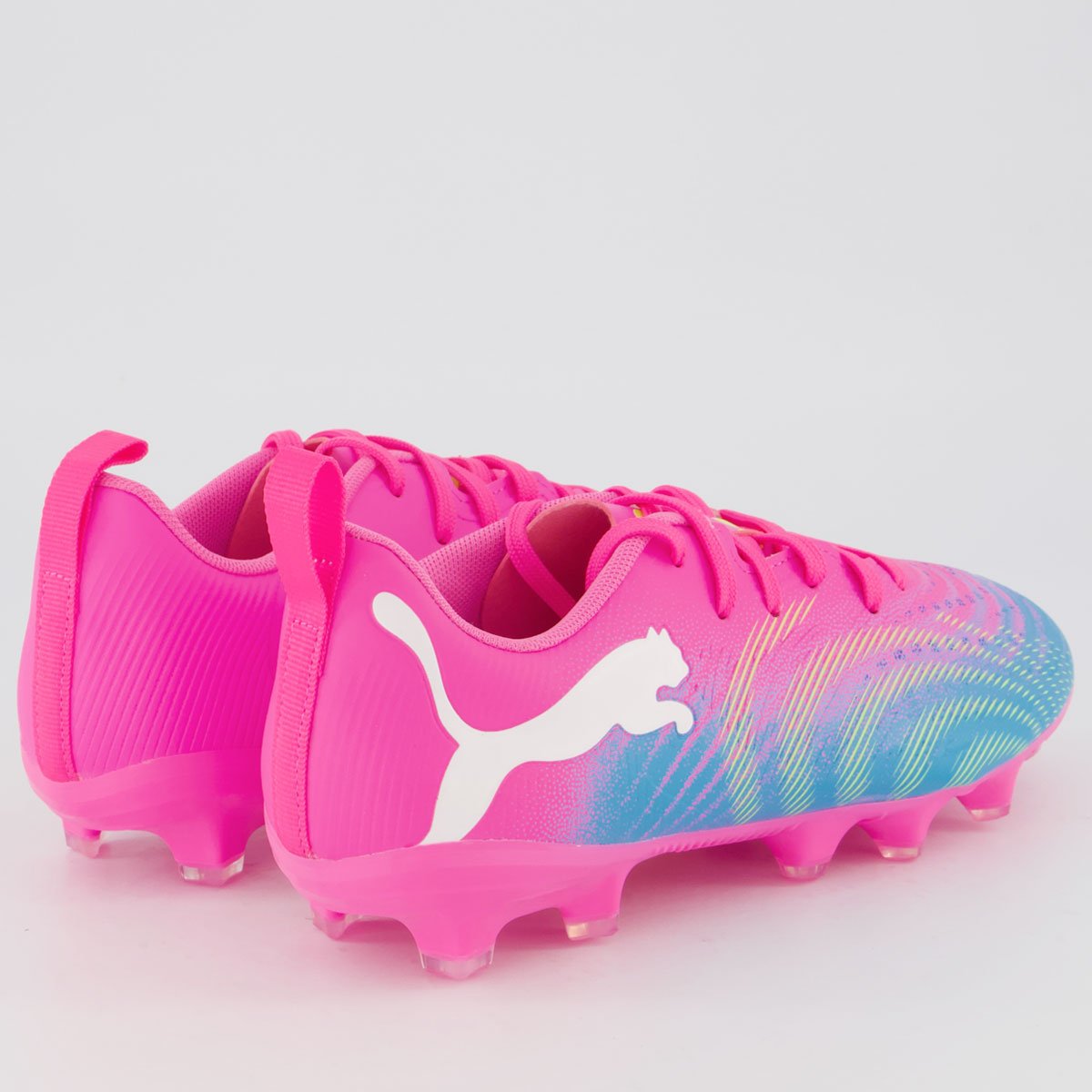 Chuteira Puma Future 9 Play FG/AG Campo Juvenil Rosa Rosa 3