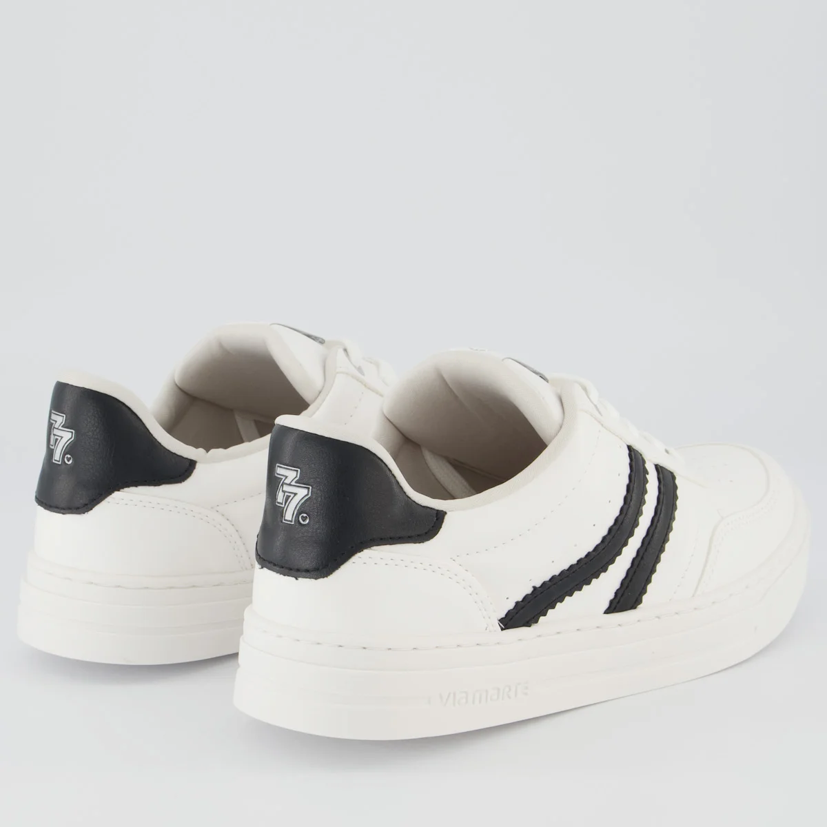Tênis Via Marte V281 Feminino Branco e Preto Branco/Preto 3