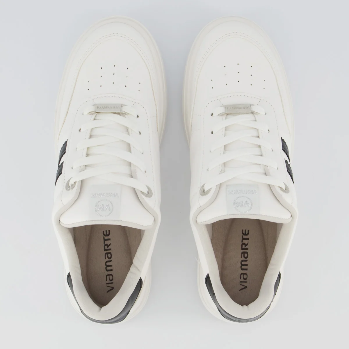 Tênis Via Marte V281 Feminino Branco e Preto Branco/Preto 4