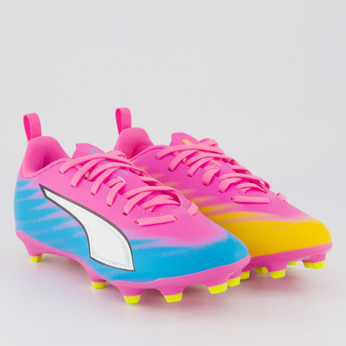 Chuteira Puma Ultra 6 Play FG/AG Campo Juvenil Rosa Rosa 2