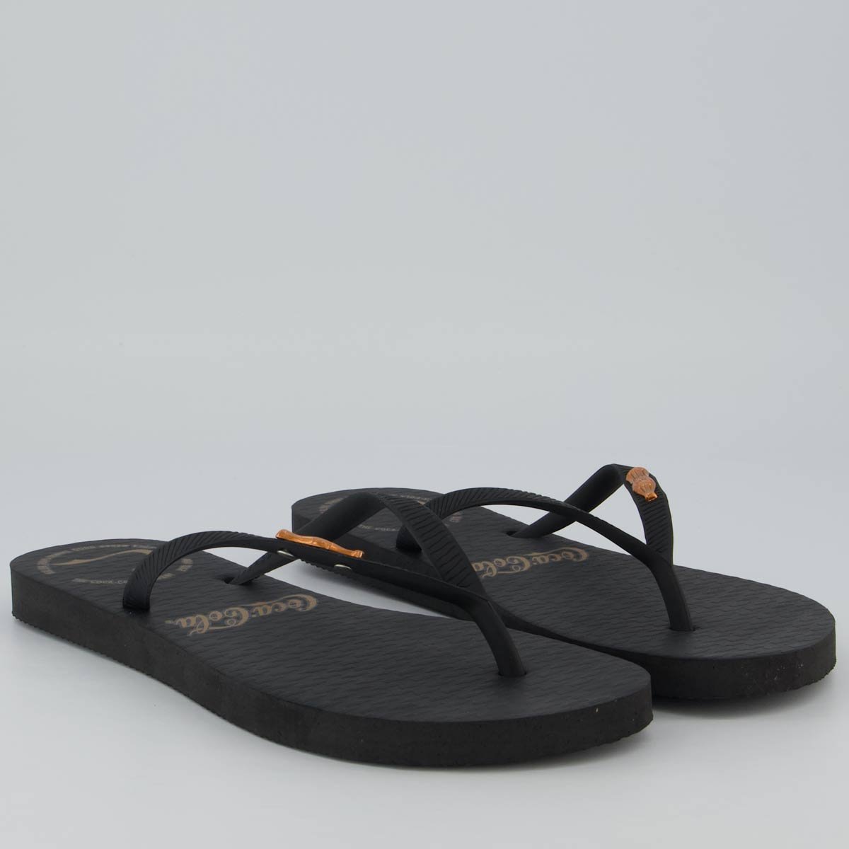 Chinelo Coca Cola Hodges Feminino Preto Preto 3