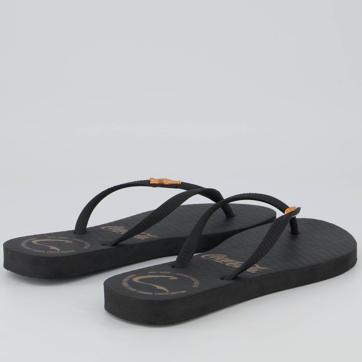 Chinelo Coca Cola Hodges Feminino Preto Preto 4