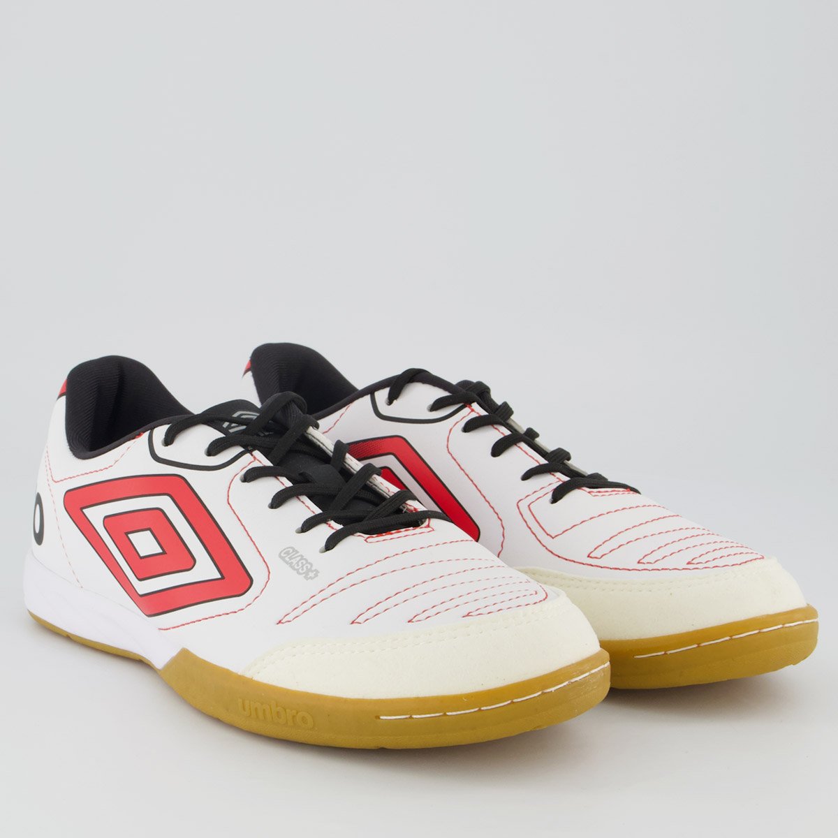 Chuteira Umbro Class+ Futsal Branca e Vermelha Branco/Vermelho 2