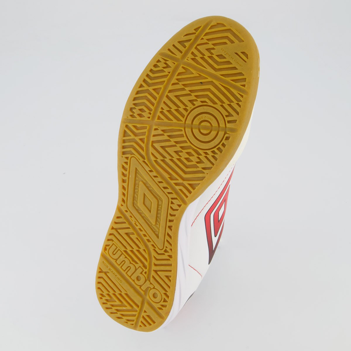 Chuteira Umbro Class+ Futsal Branca e Vermelha Branco/Vermelho 5