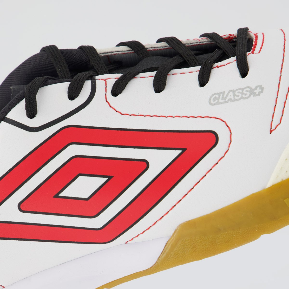 Chuteira Umbro Class+ Futsal Branca e Vermelha Branco/Vermelho 7