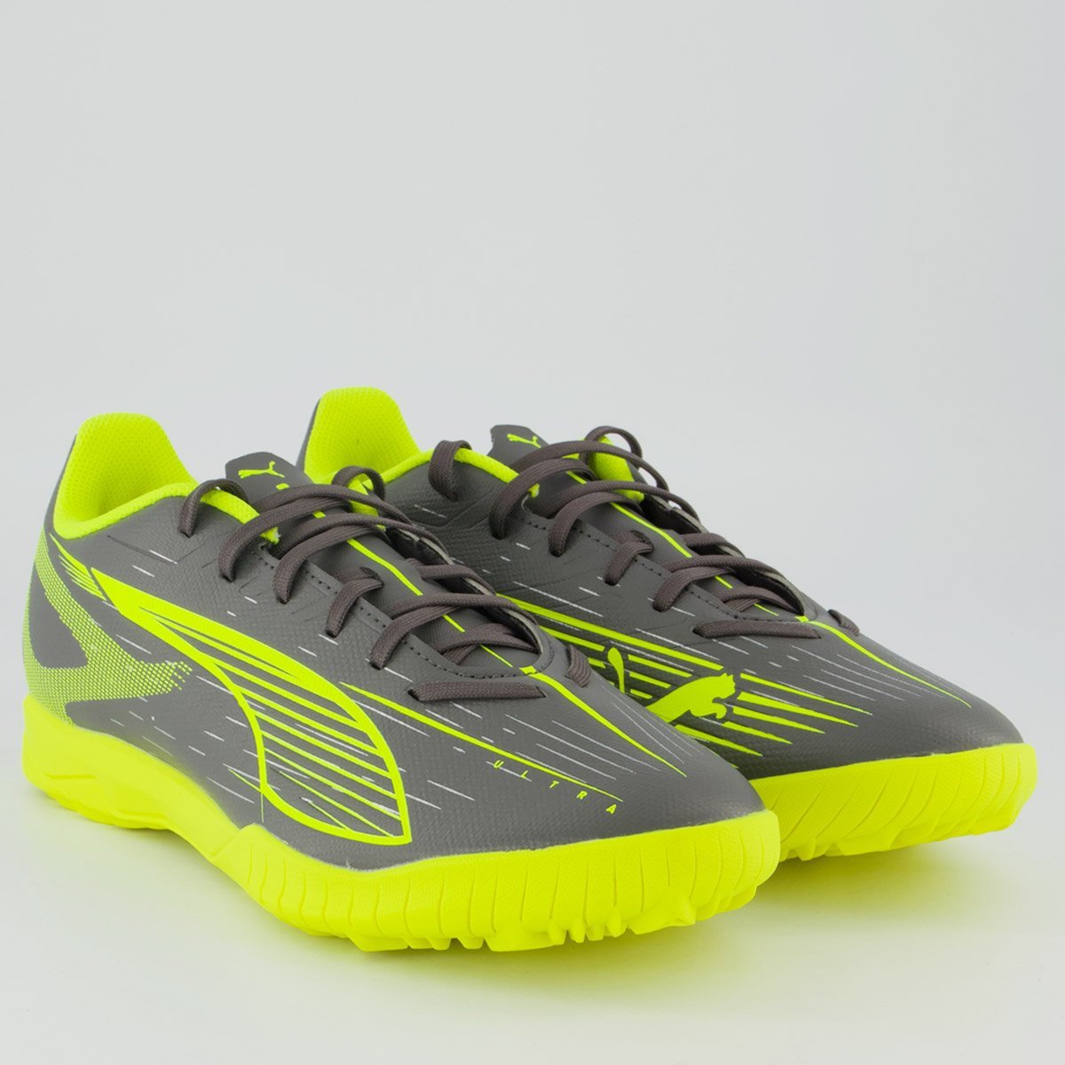 Chuteira Puma Ultra 5 Play Society Cinza e Verde Cinza/Verde 2
