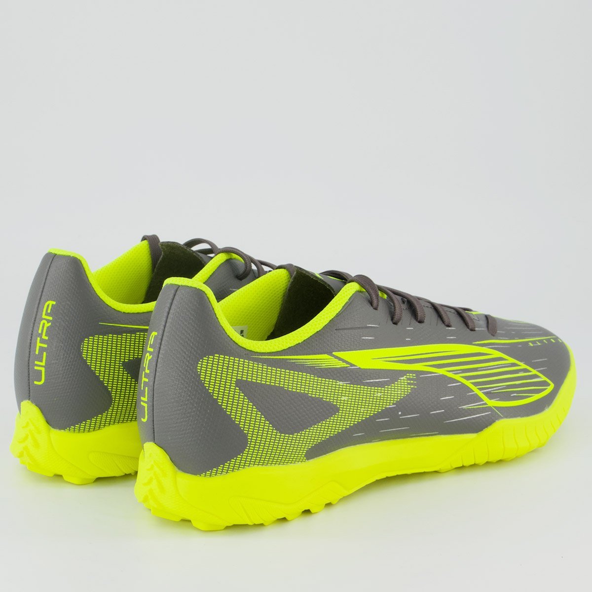 Chuteira Puma Ultra 5 Play Society Cinza e Verde Cinza/Verde 3