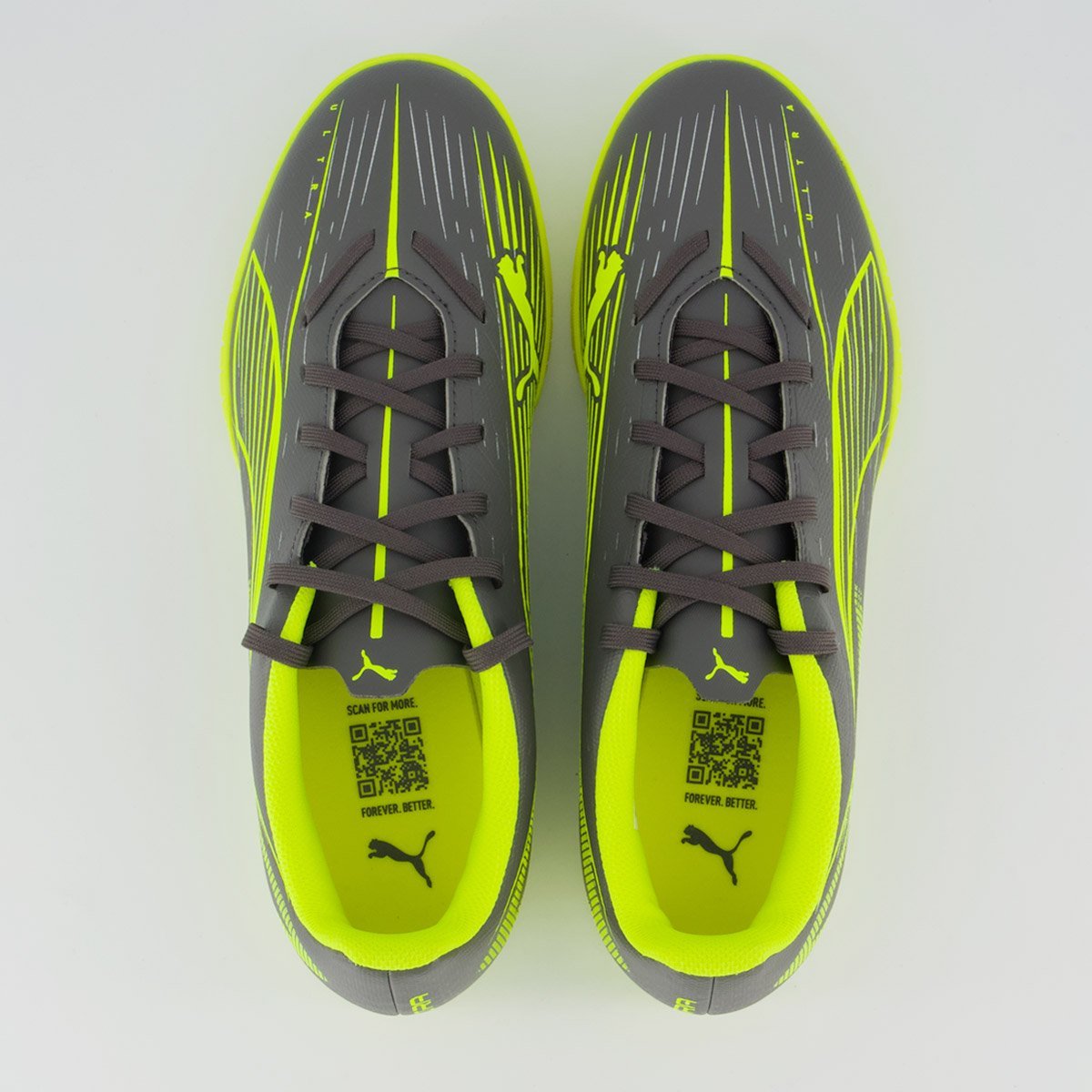 Chuteira Puma Ultra 5 Play Society Cinza e Verde Cinza/Verde 4