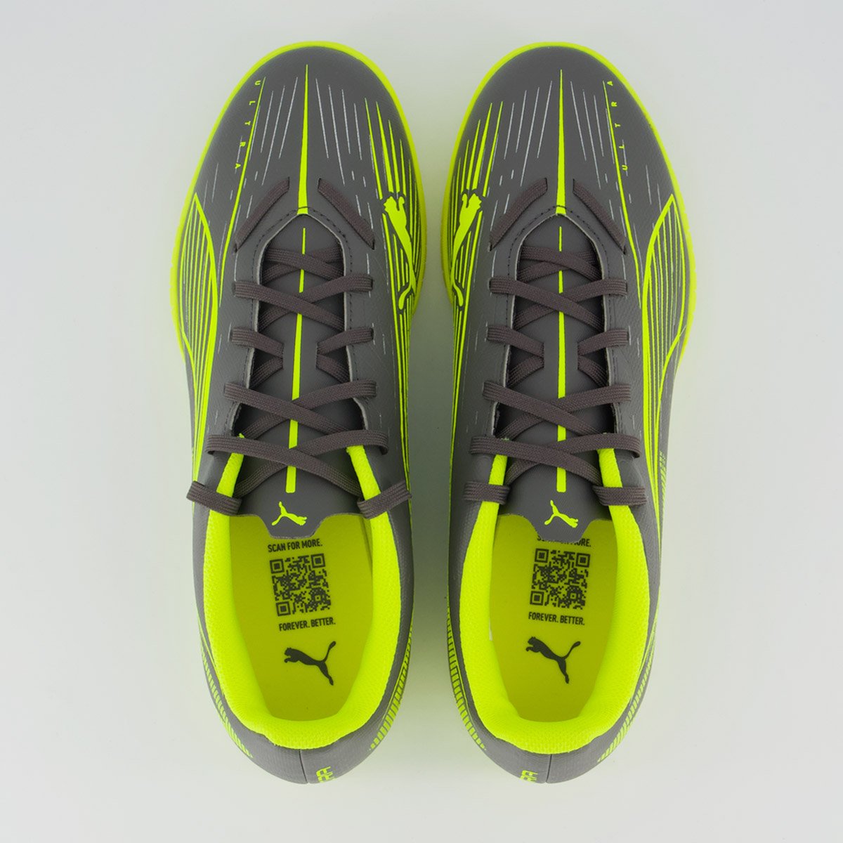 Chuteira Puma Ultra 5 Play Society Cinza e Verde Cinza/Verde 4