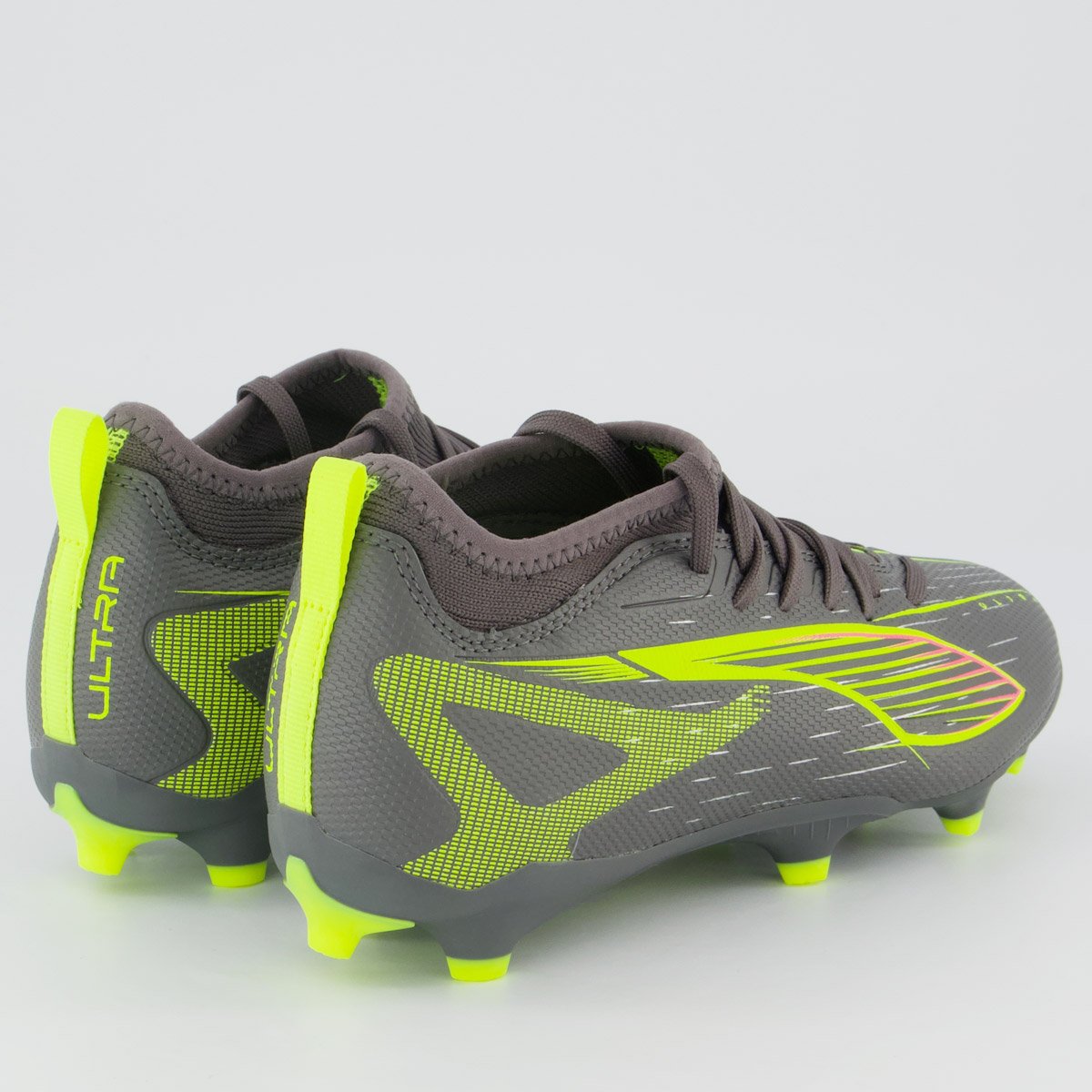 Chuteira Puma Ultra 5 Match+ Campo Juvenil Cinza e Verde Cinza/Verde 3