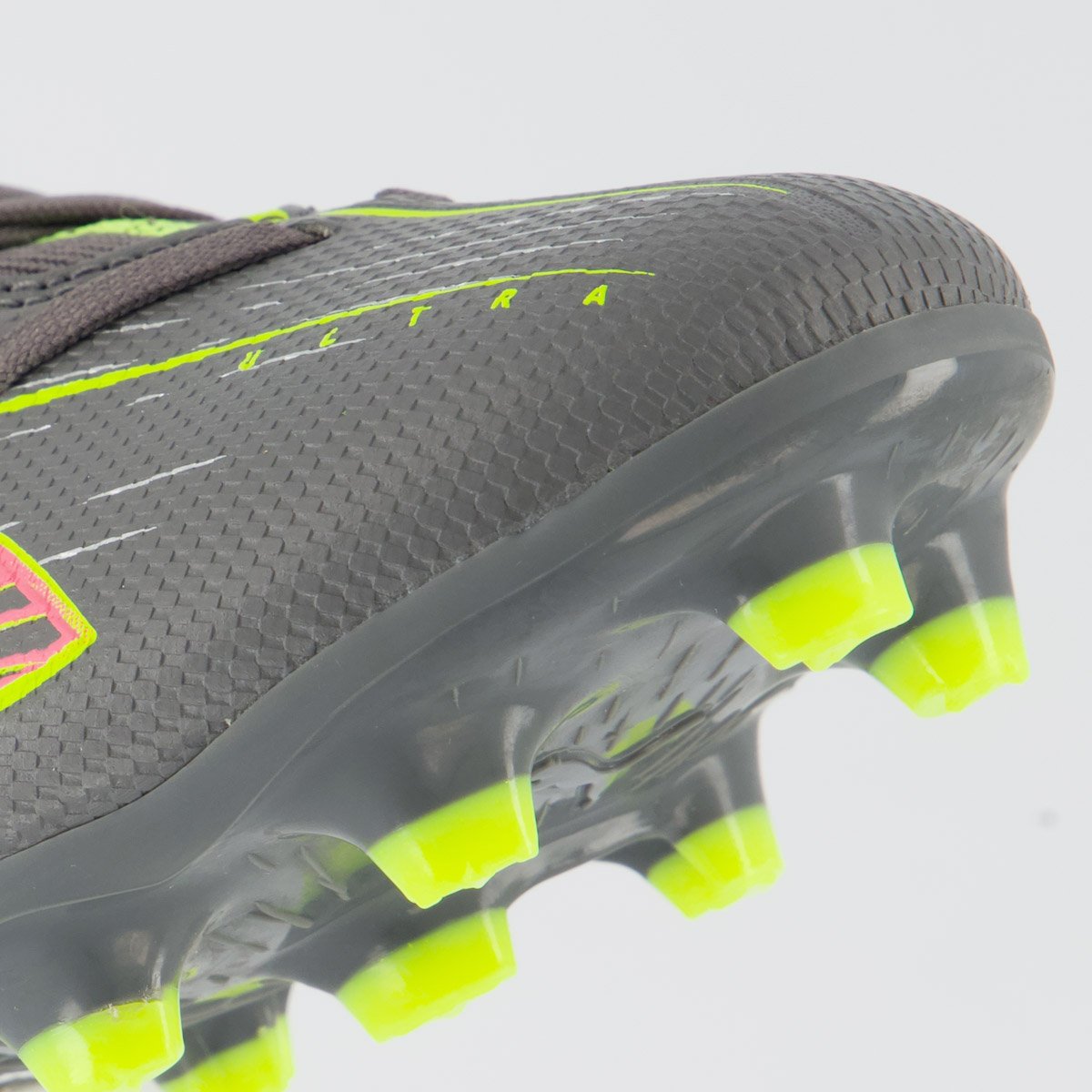 Chuteira Puma Ultra 5 Match+ Campo Juvenil Cinza e Verde Cinza/Verde 8