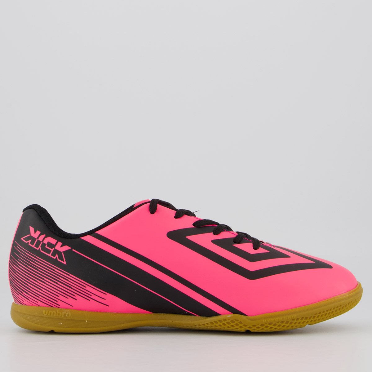 Chuteira Umbro Kick Futsal Rosa e Preta