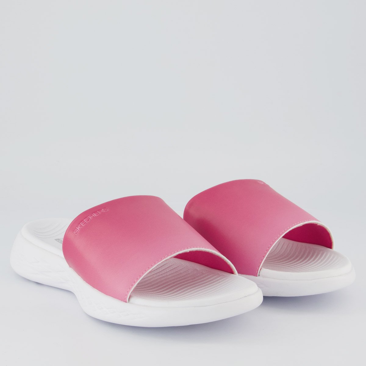 Chinelo Skechers On The Go Feminino Branco e Rosa Rosa/Branco 3