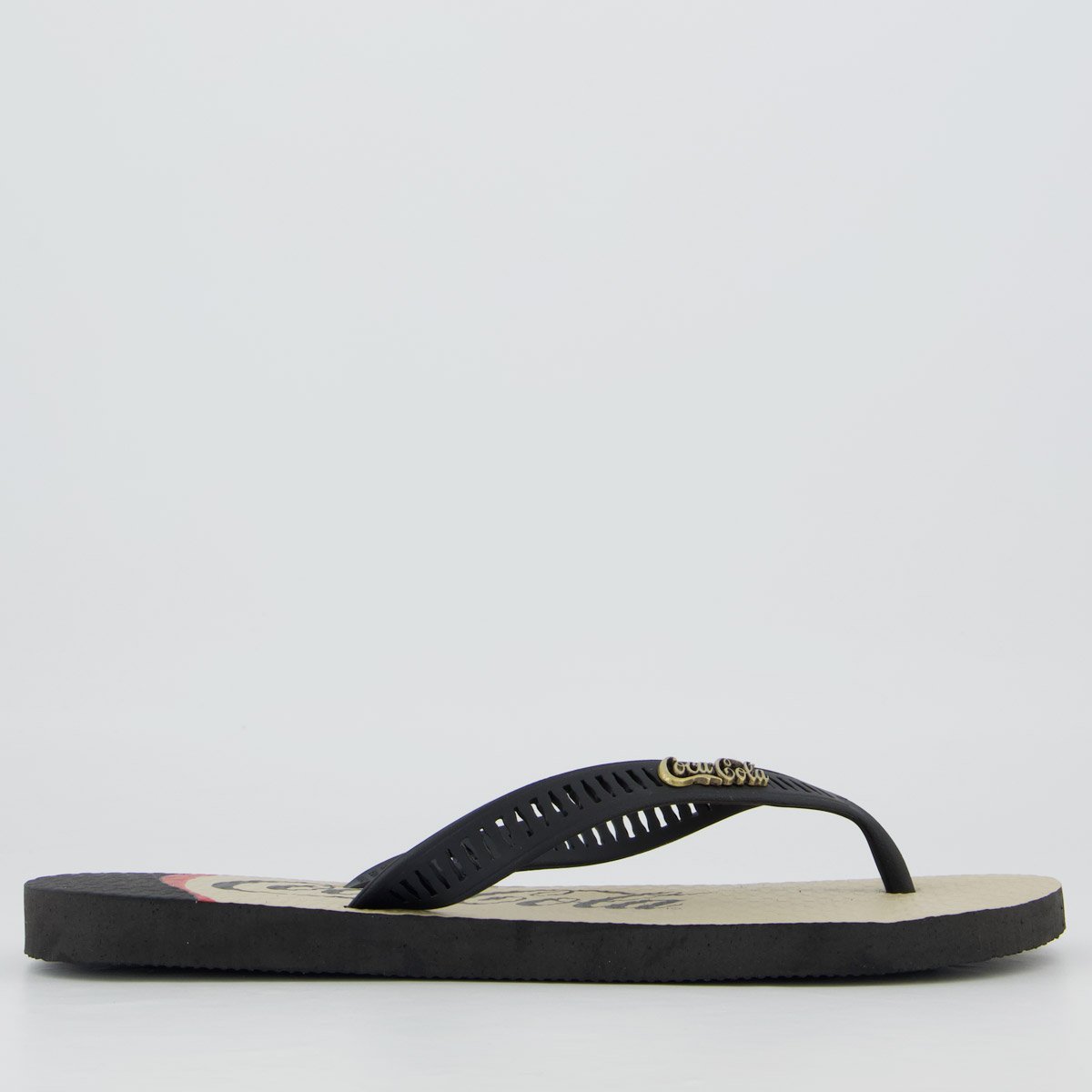 Chinelo Coca Cola Connell Preto Preto/Bege 2