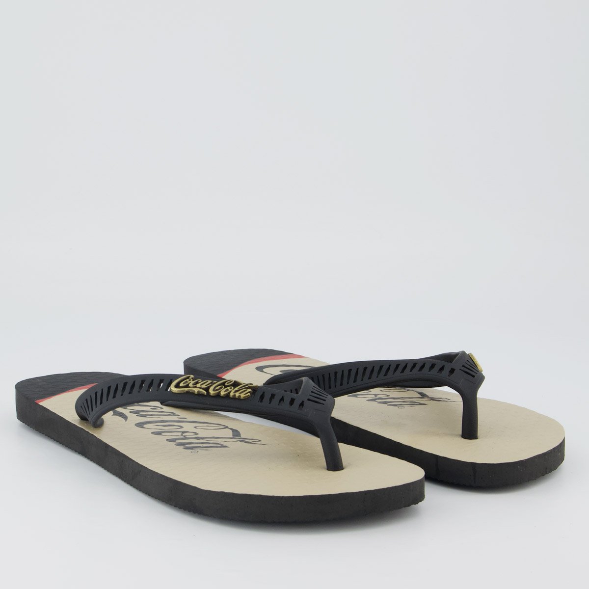 Chinelo Coca Cola Connell Preto Preto/Bege 3
