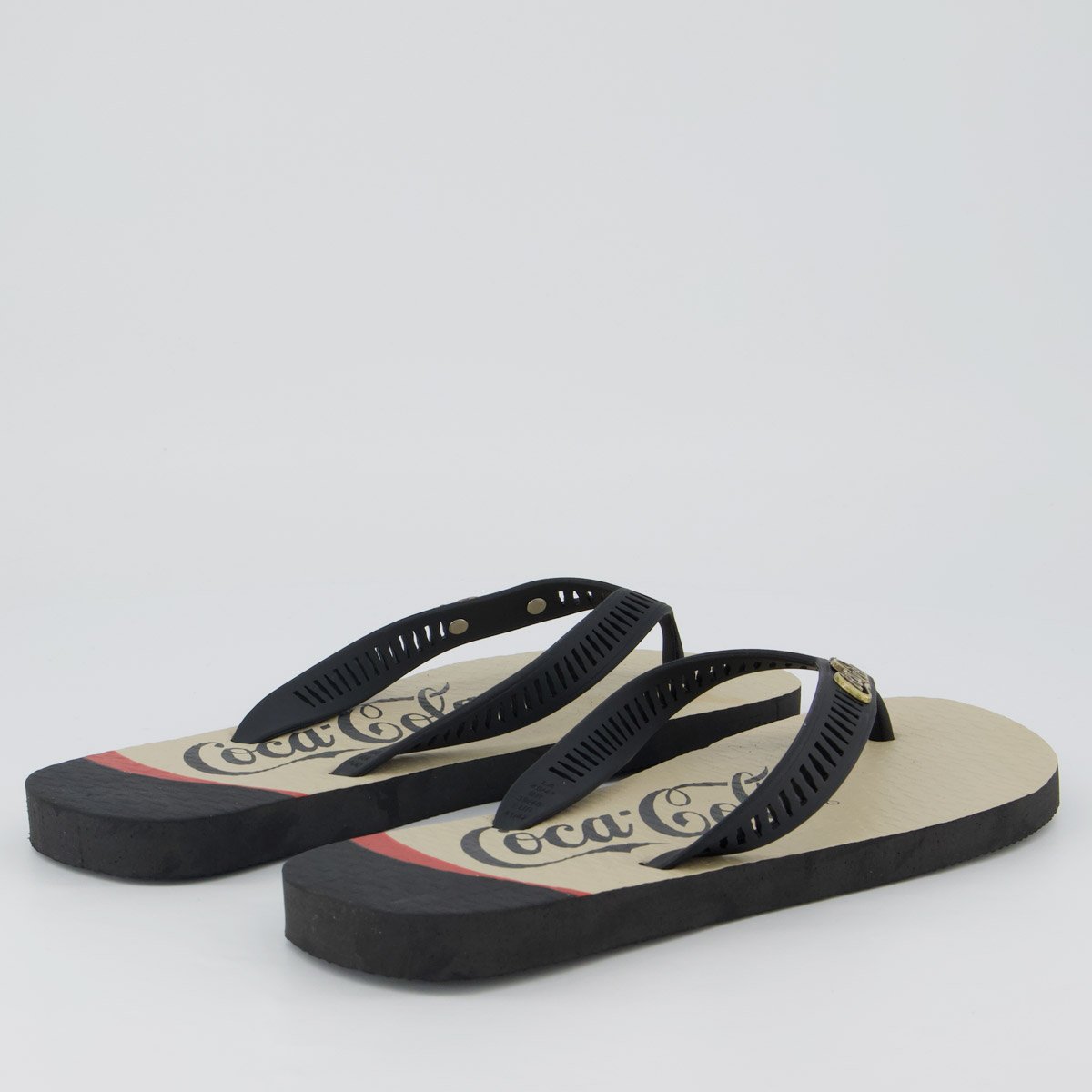 Chinelo Coca Cola Connell Preto Preto/Bege 4