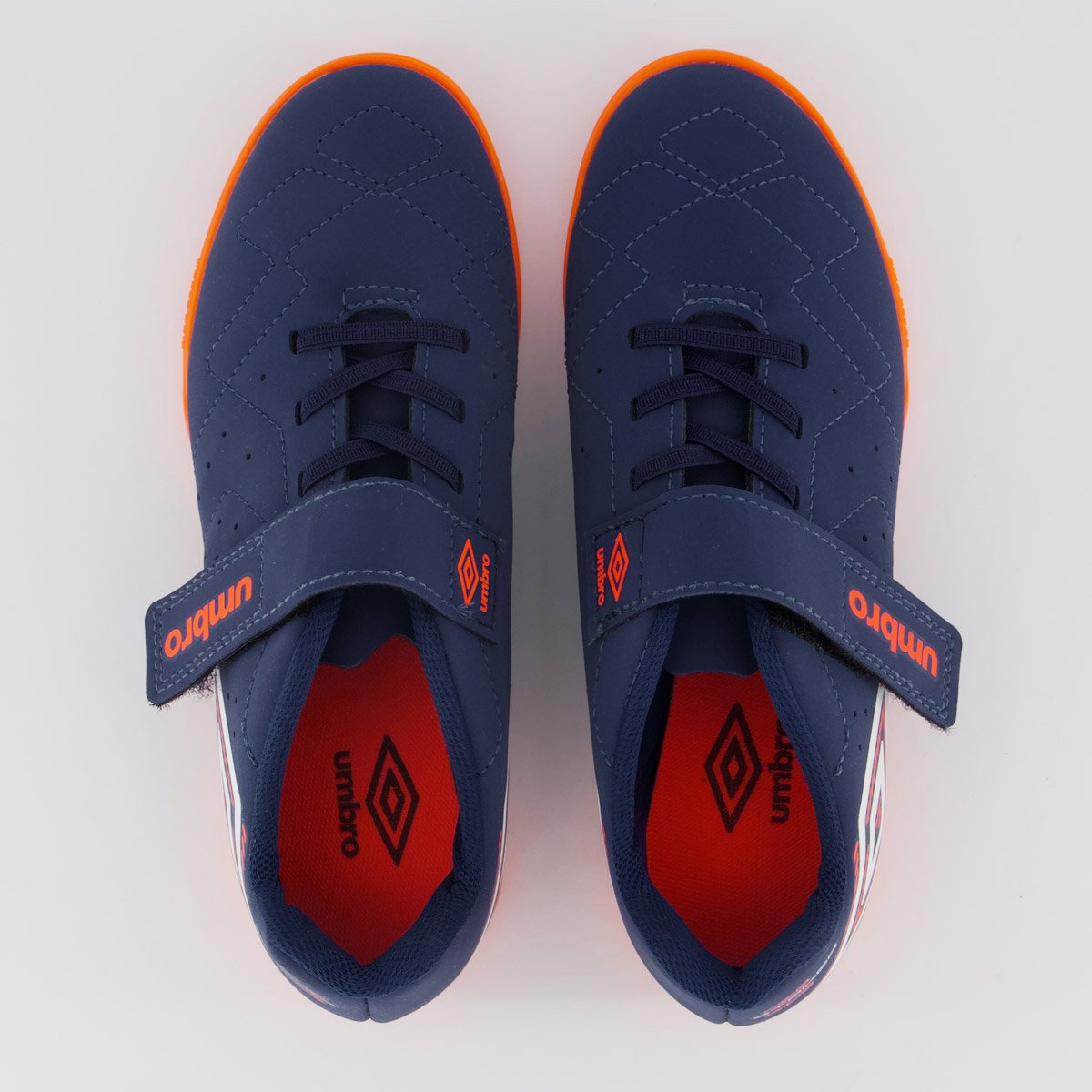 Chuteira Umbro Neo Stiker Futsal Infantil Azul e Laranja Azul/Laranja 4