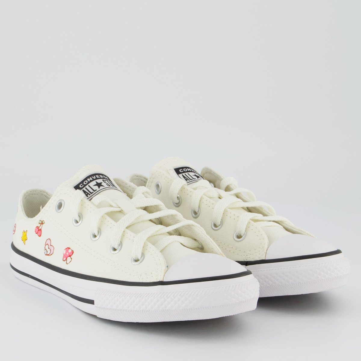 Tênis Converse All Star CK Stikers Juvenil Branco Branco 2
