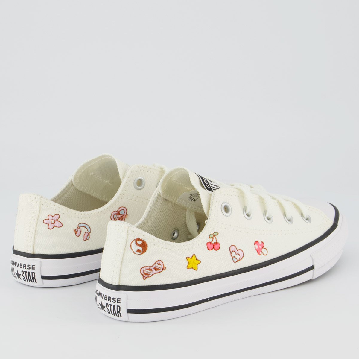 Tênis Converse All Star CK Stikers Juvenil Branco Branco 3