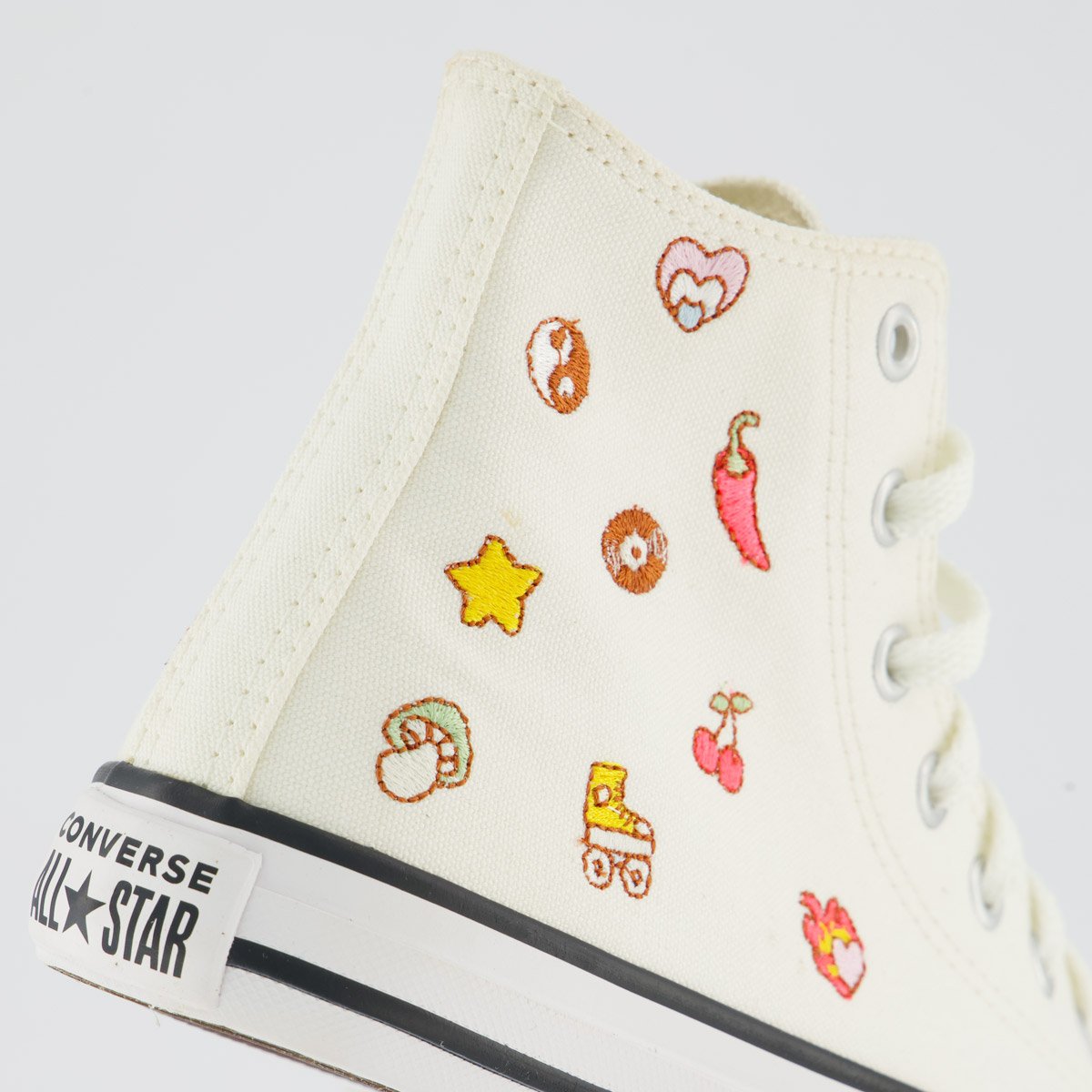 Tênis Converse All Star CK Stikers Juvenil Cano Alto Branco Branco 6