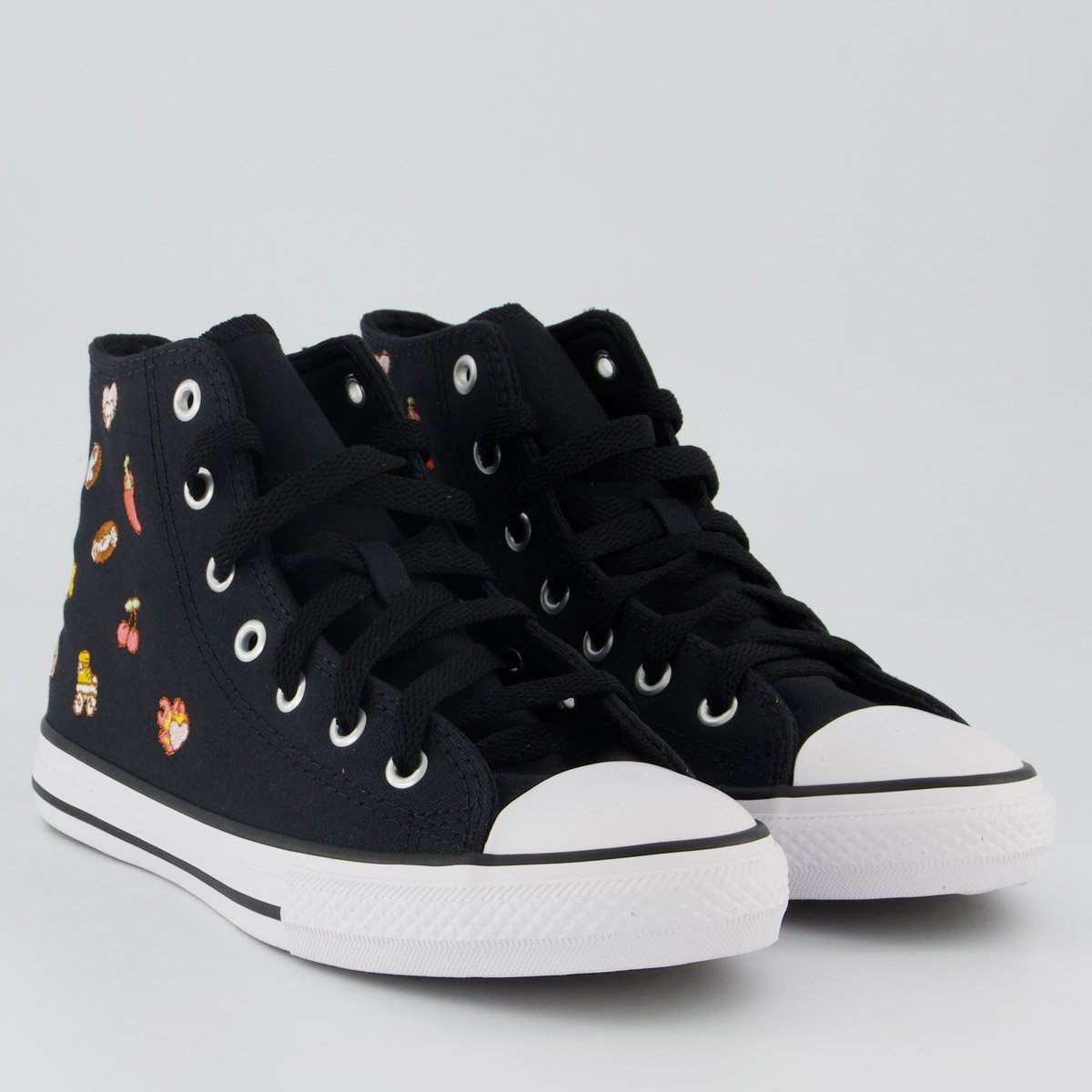Tênis Converse All Star CK Stikers Juvenil Cano Alto Preto Preto 2