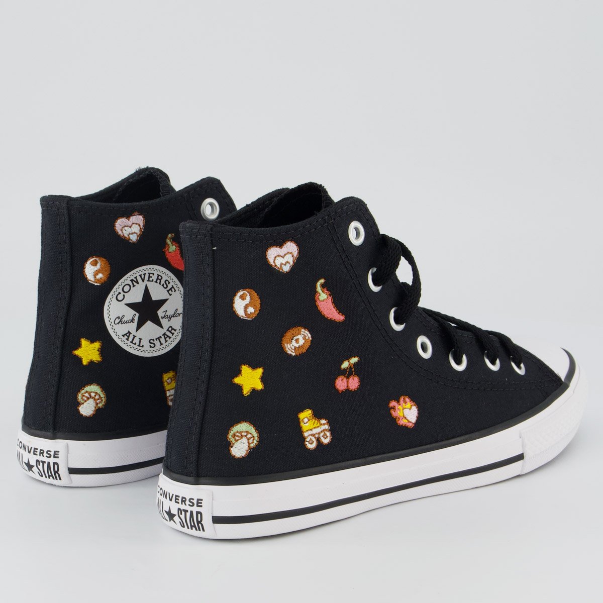 Tênis Converse All Star CK Stikers Juvenil Cano Alto Preto Preto 3