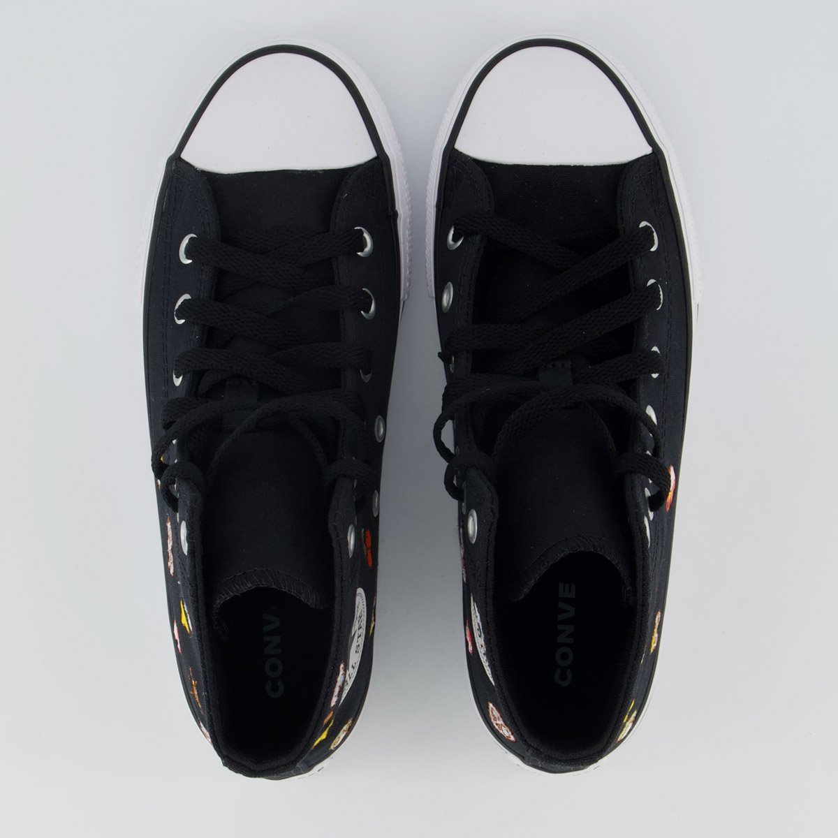 Tênis Converse All Star CK Stikers Juvenil Cano Alto Preto Preto 4
