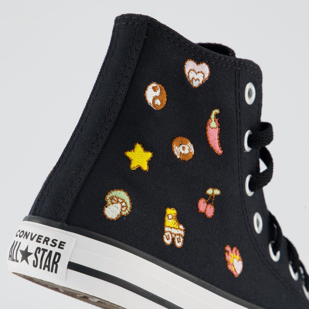 Tênis Converse All Star CK Stikers Juvenil Cano Alto Preto Preto 6