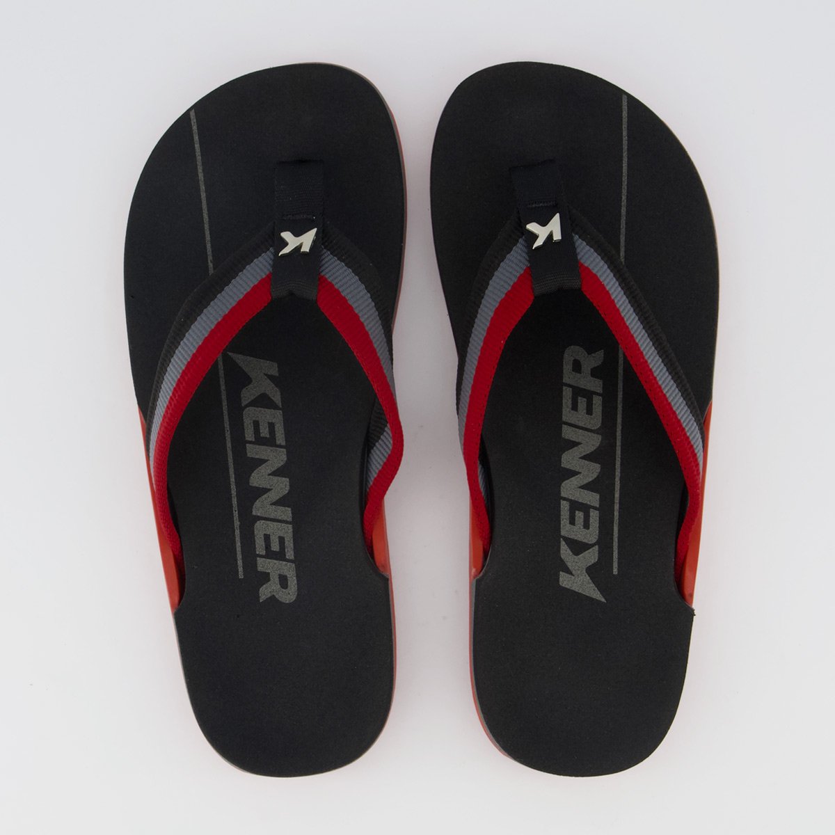 Chinelo Kenner NK6 Pro tricolor Preto e Vermelho