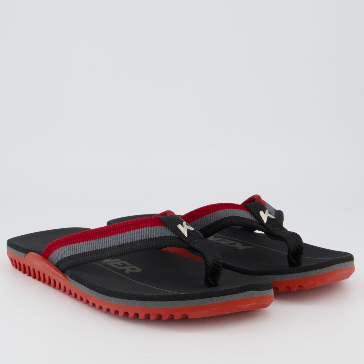 Chinelo Kenner NK6 Pro tricolor Preto e Vermelho Preto 3